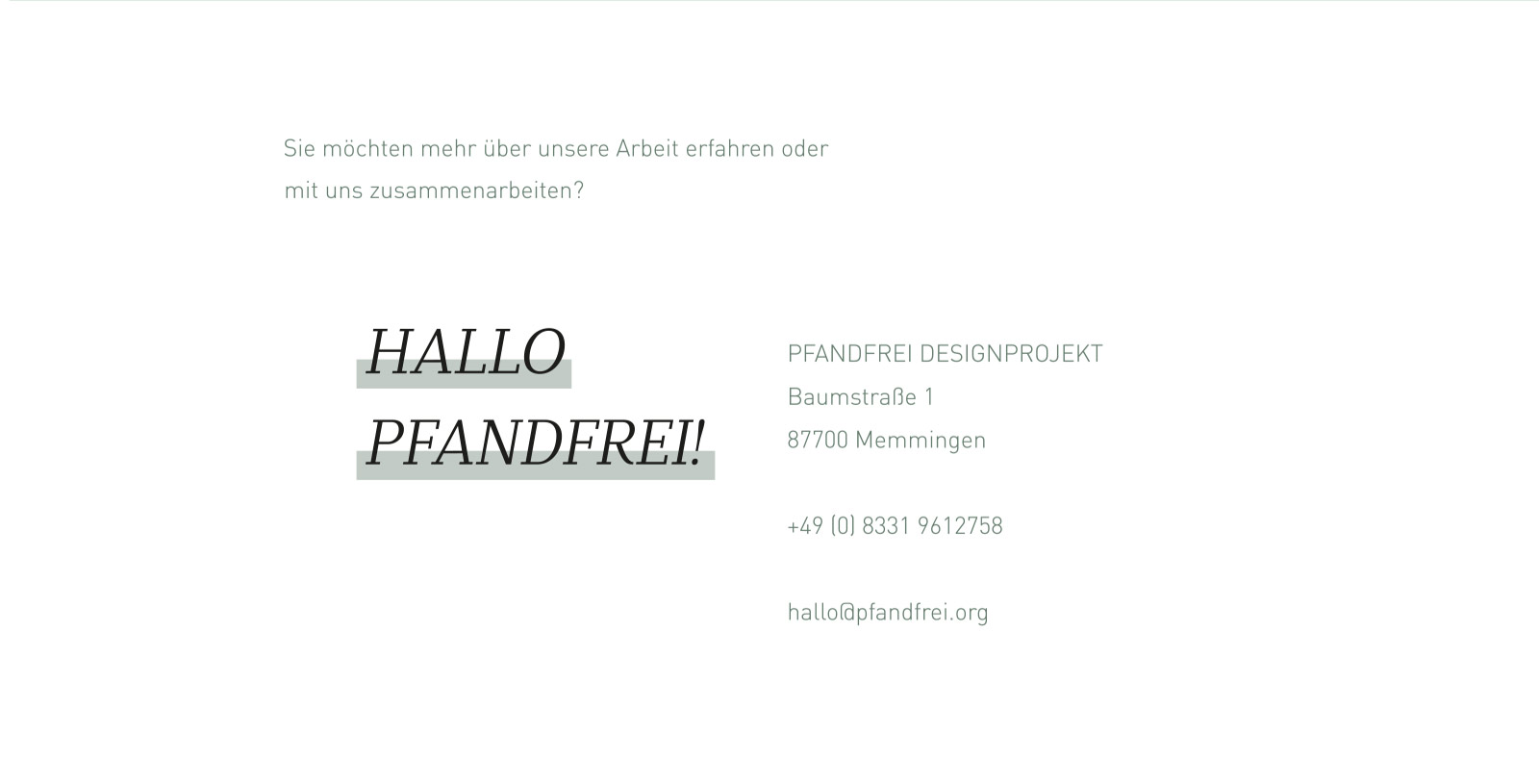 Hallo Pfandfrei